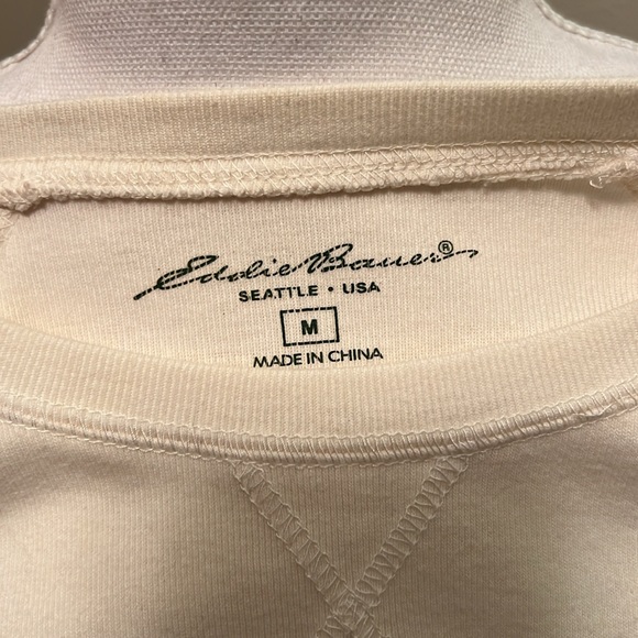 Eddie Bauer Cream Crewneck Sweatshirt - Picture 6 of 6